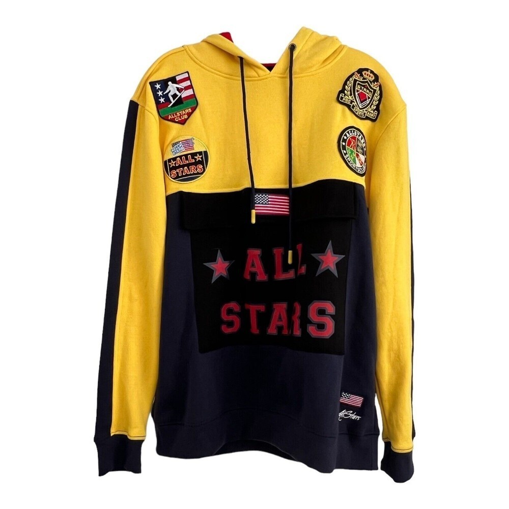 New Krisp NYC Hoodie Size M Jacket USA All Stars Club Men's  Yellow/Blue/Red